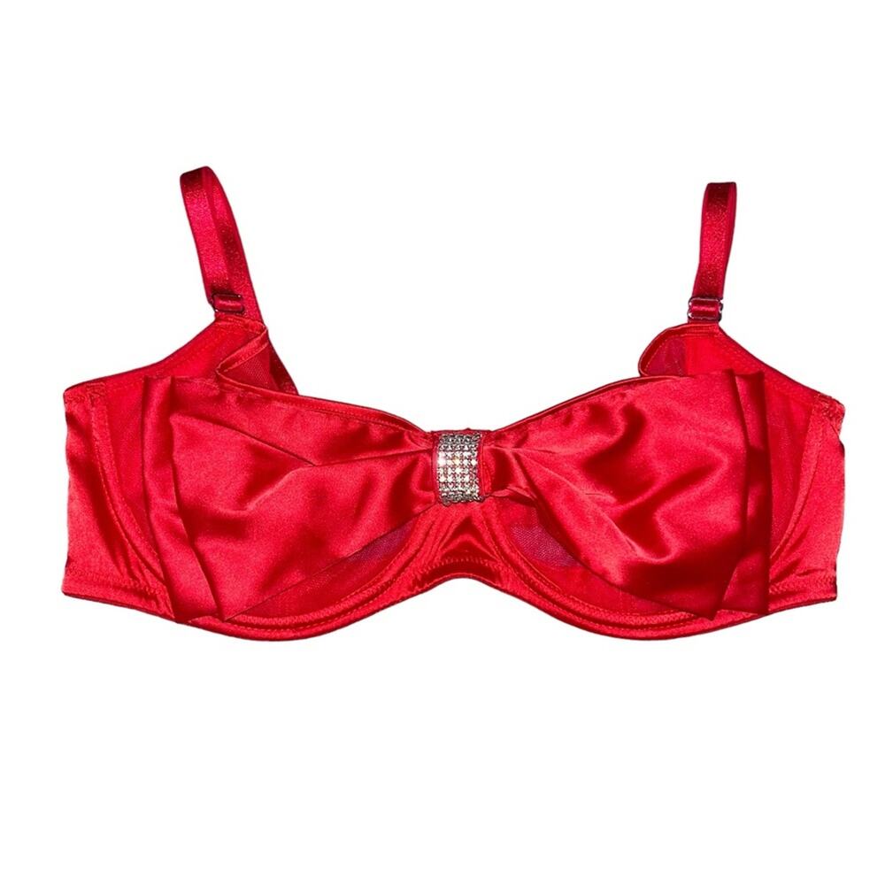 Victoria’s Secret Dream Angels Rhinestone Unlined Bow Balconette Bra Size 34DD